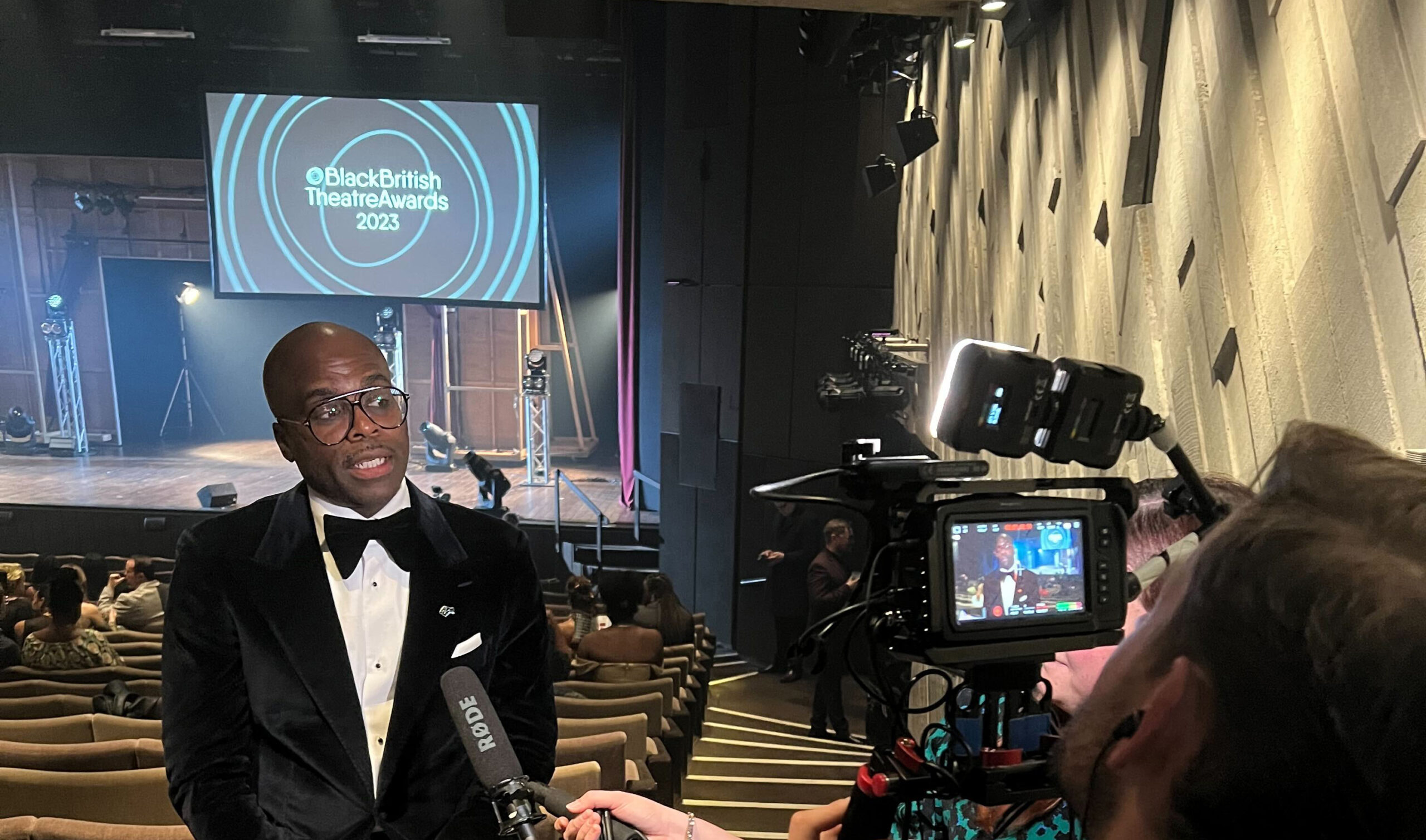 Cedric Neal being interviewed at the Black British Theatre Awards 2023