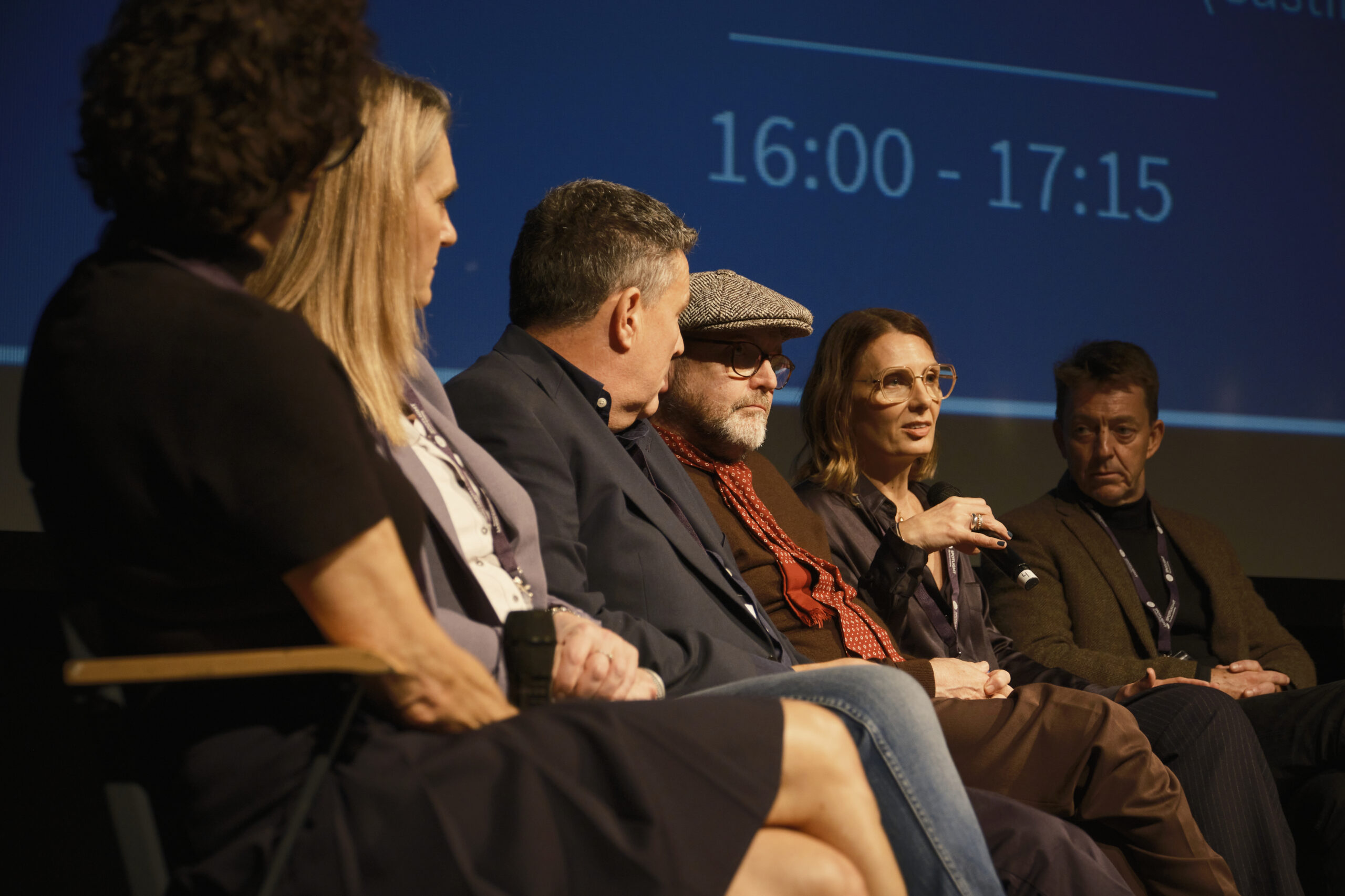 The panel on stage at the Spotlight industry forum 2023 in London